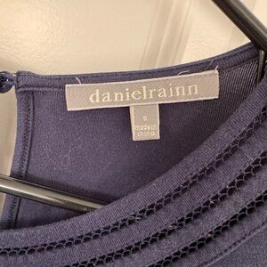 Daniel Rainn Navy Blue Women's Top with Ladder Stitch Detail